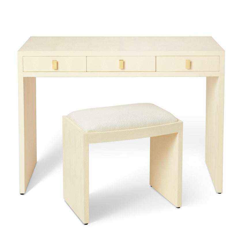 Shagreen Vanity Table and Stool Set
