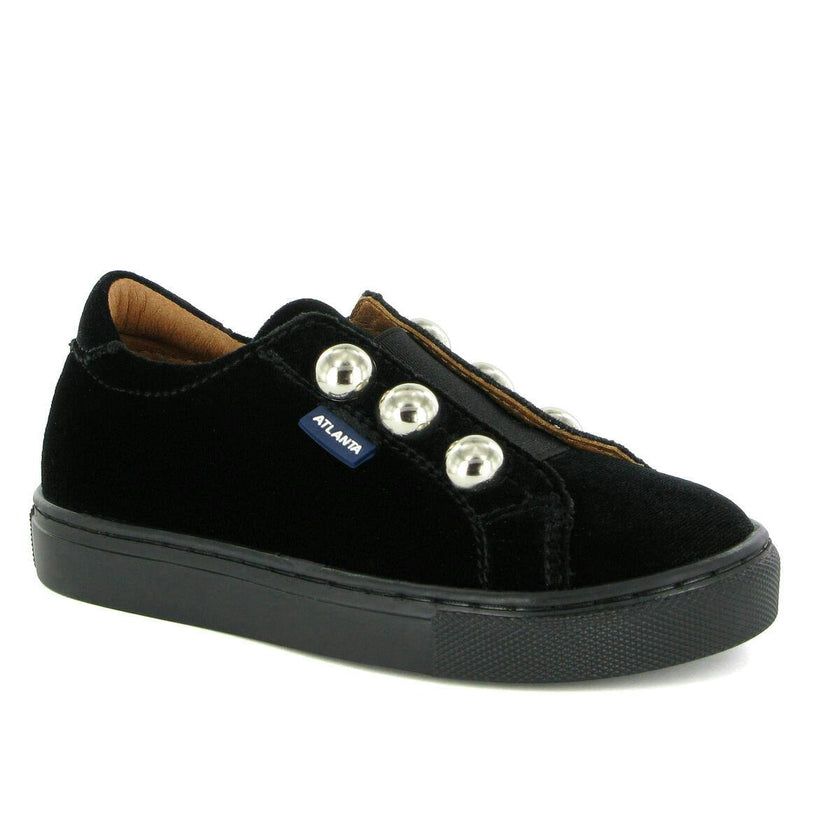 Velvet Slip On Sneaker, Black