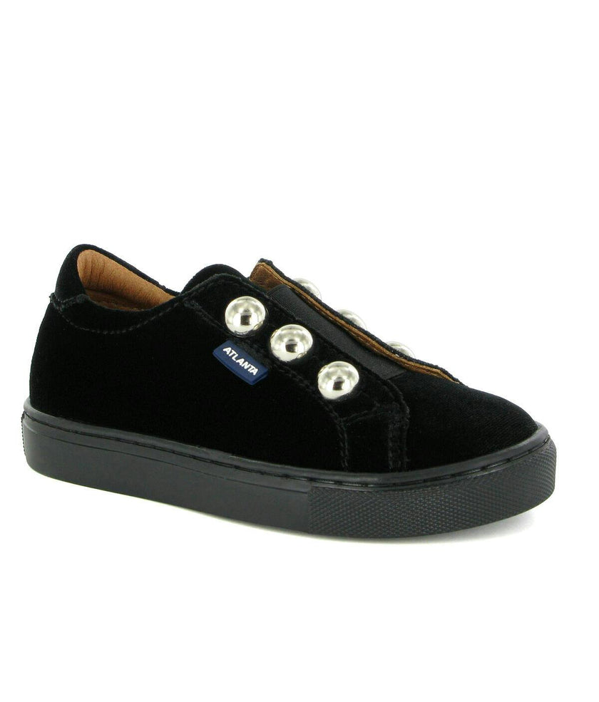 Velvet Slip On Sneaker, Black