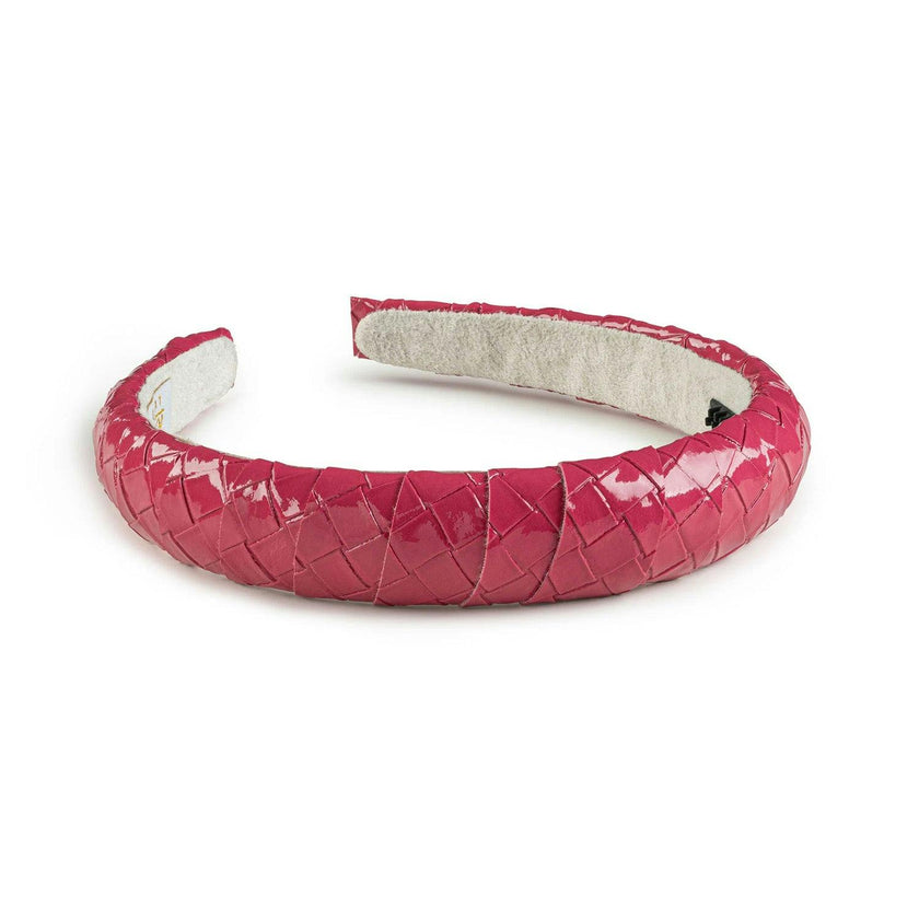 Halo Luxe Poppy Braided Woven Patent Headband - Rose