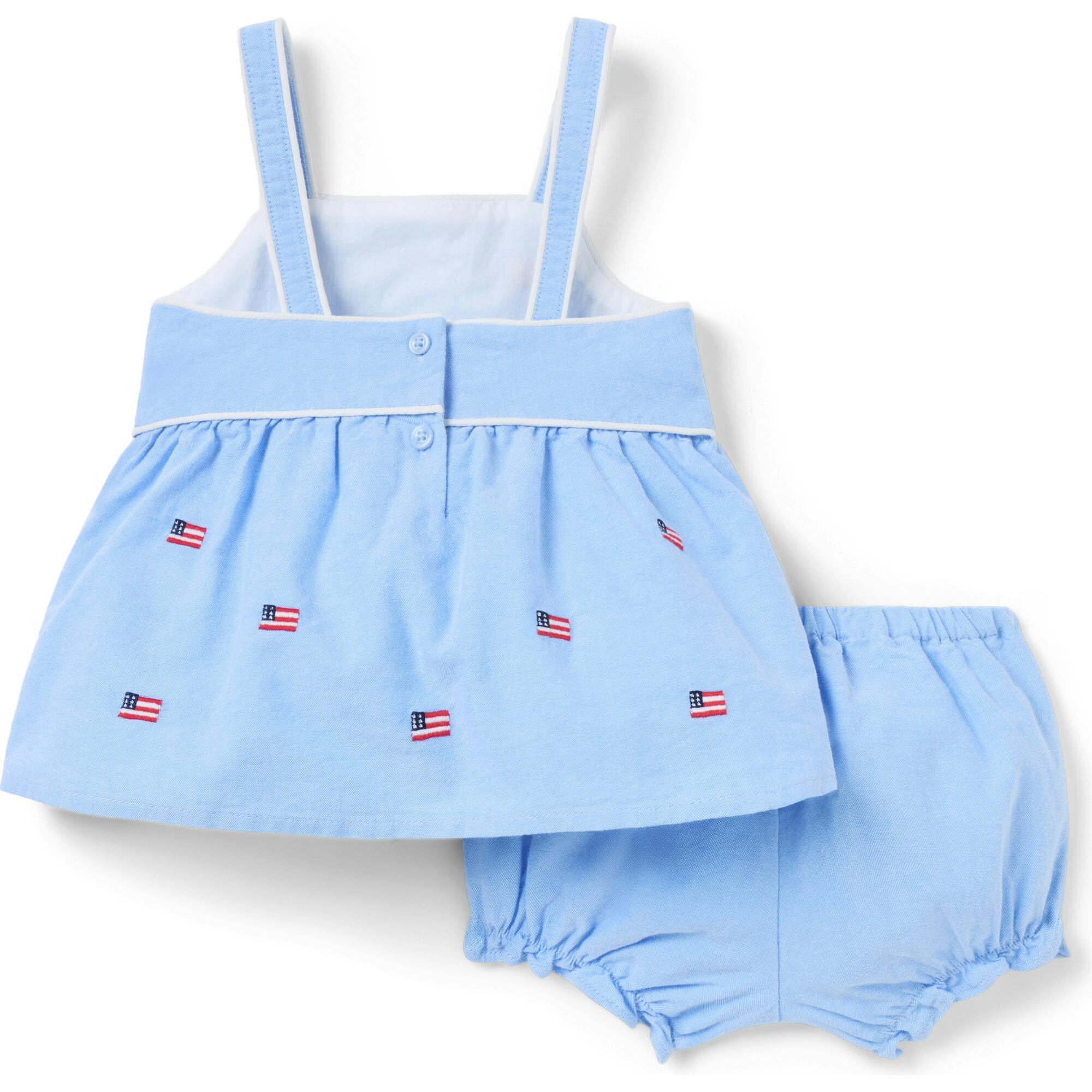 Baby Embroidered Flag Matching Set