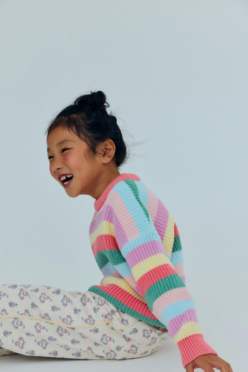 Canela Jumper Flamingo Pink Multicolor Stripes