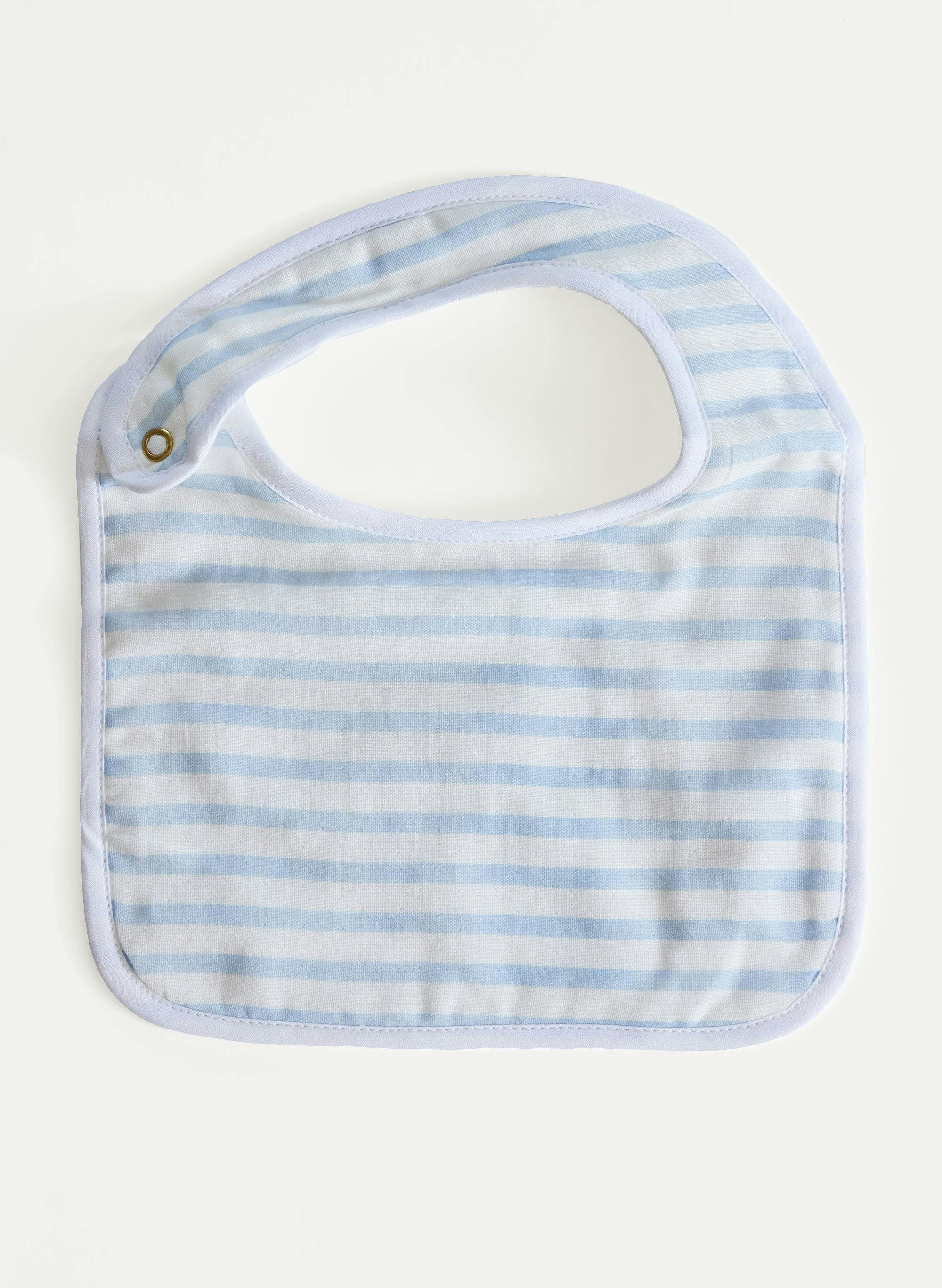 Baby Classic Bib - Blue & White Stripe
