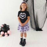 Rhinestone Bat Patch Halloween Short Sleeve T-Shirt