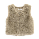 Khaki Faux Fur Chic Vest