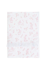 Pink Bunny Toile Blanket