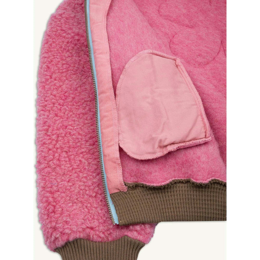 children's merino wool bomber jacket - dusty pink