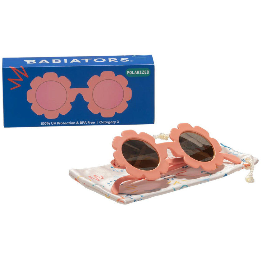 Polarized Flower: Rose Gold Mirrored Lens