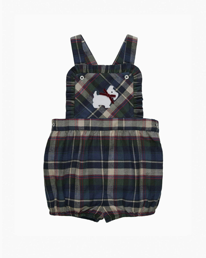 Baby Scottie Plaid  Bib Short