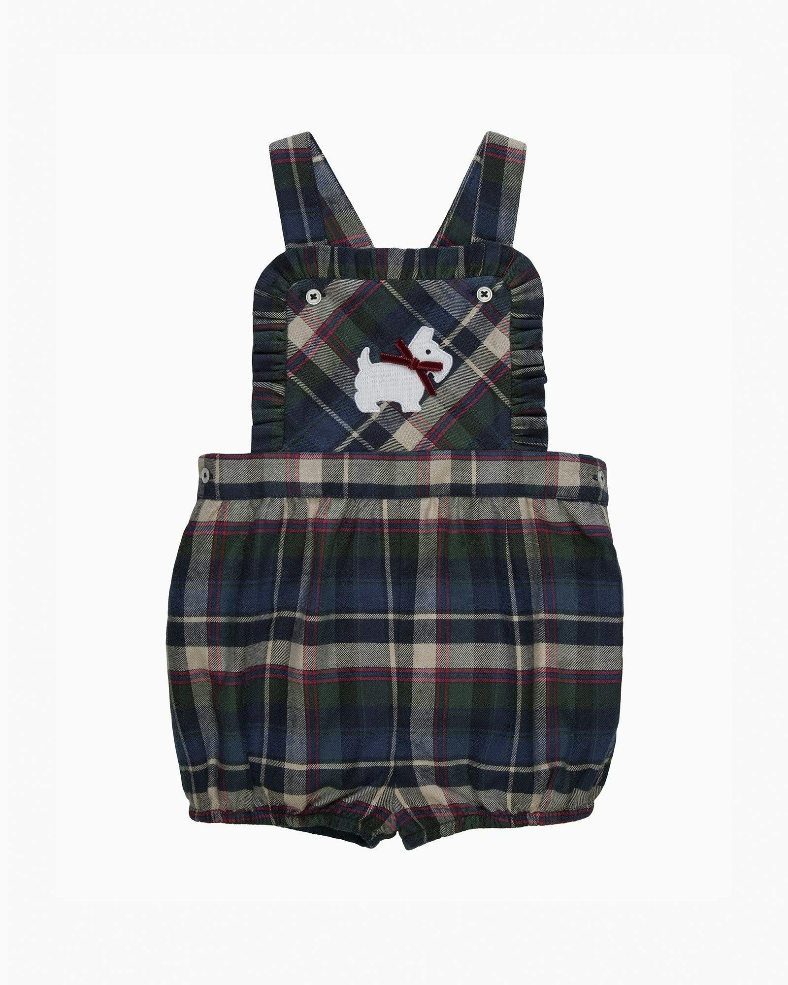 Baby Scottie Plaid  Bib Short