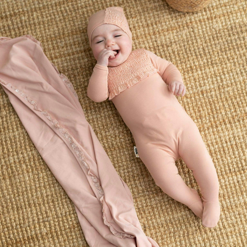 Speckled Smocked Footie