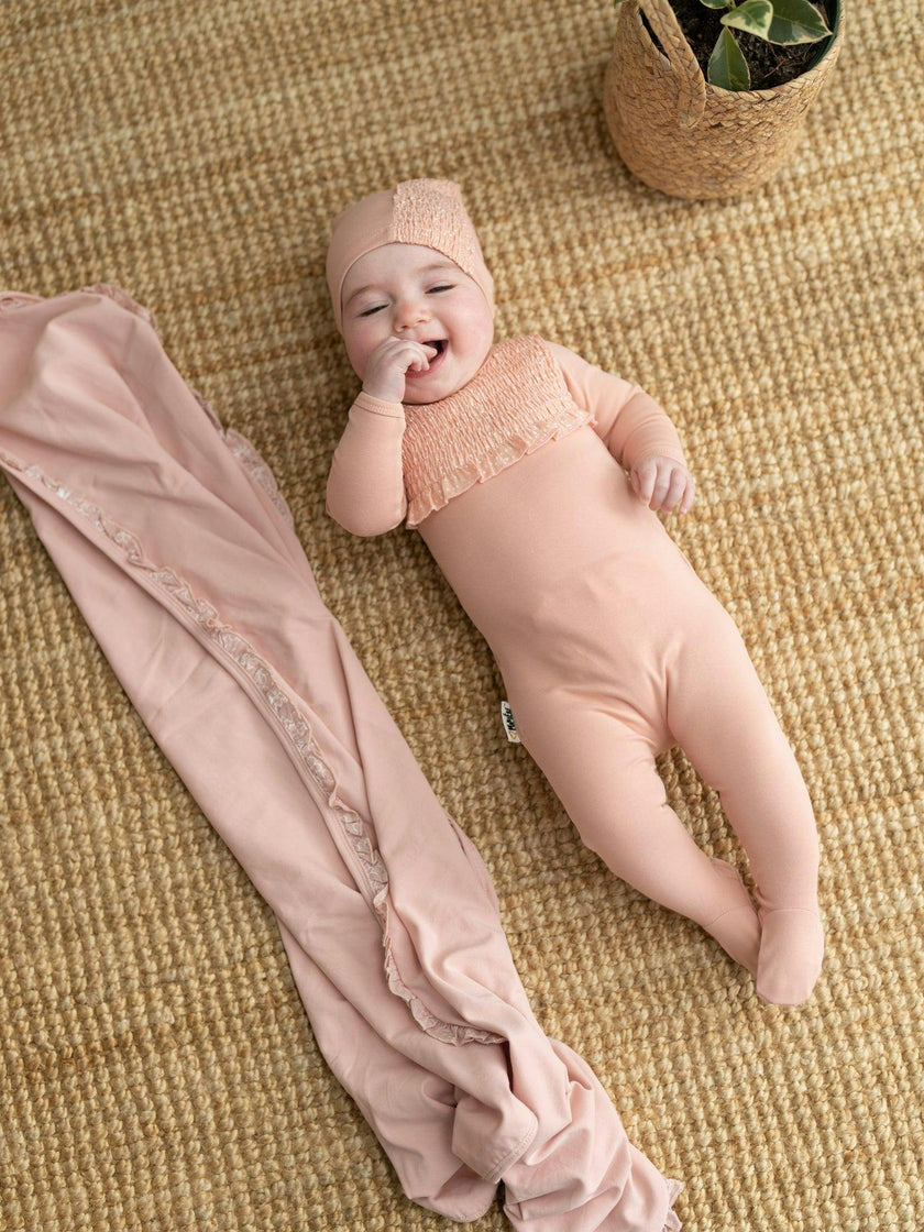 Speckled Smocked Footie