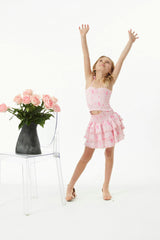 Georgia Vintage Rose Ballet Pink Satin Smocked Top
