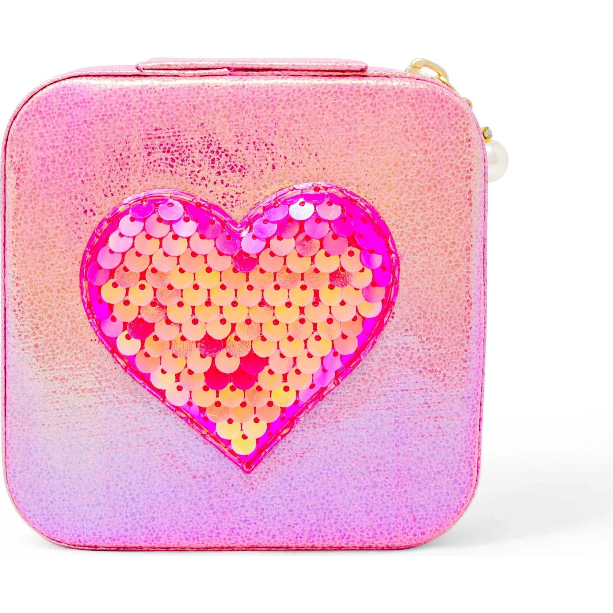 Girl's Sparking Sequin Heart Jewelry Box