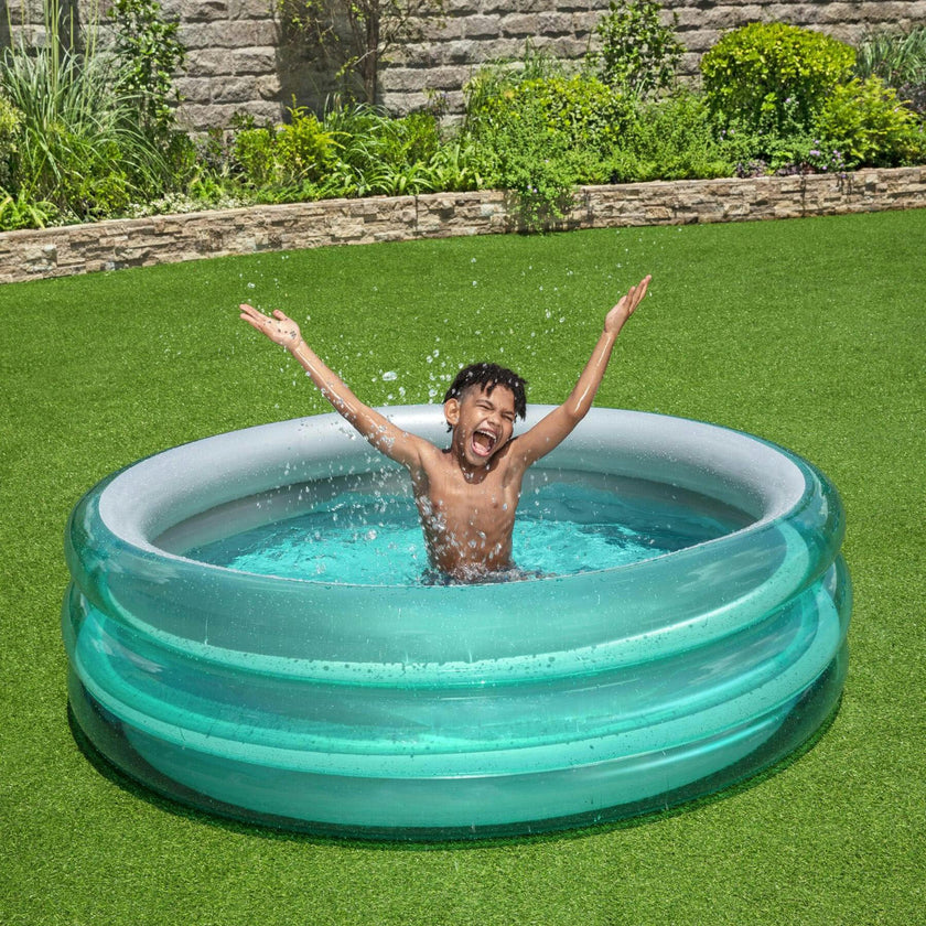 H2OGO! Big Metallic 3-Ring Inflatable Play Pool - 5’7” Diameter