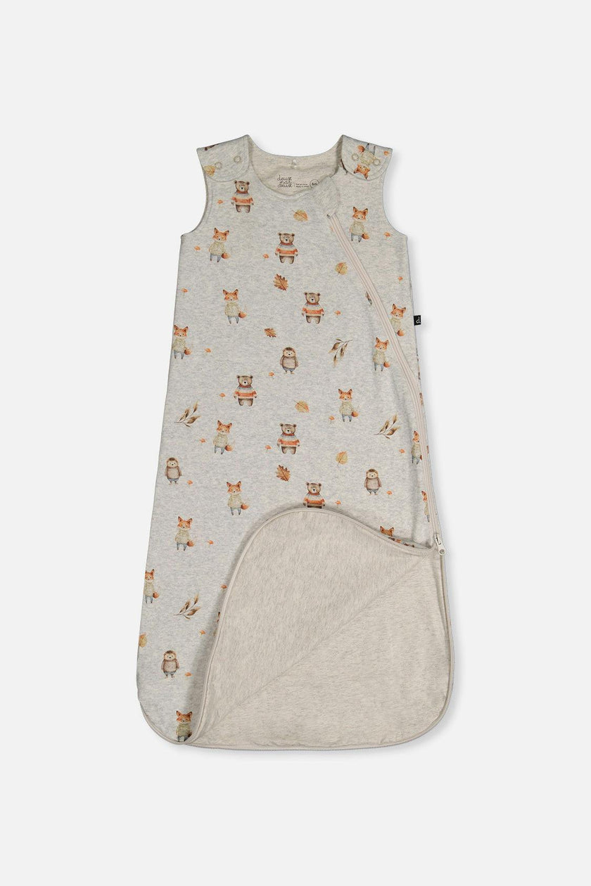 Organic Cotton Sleep Sack Beige Animal Print