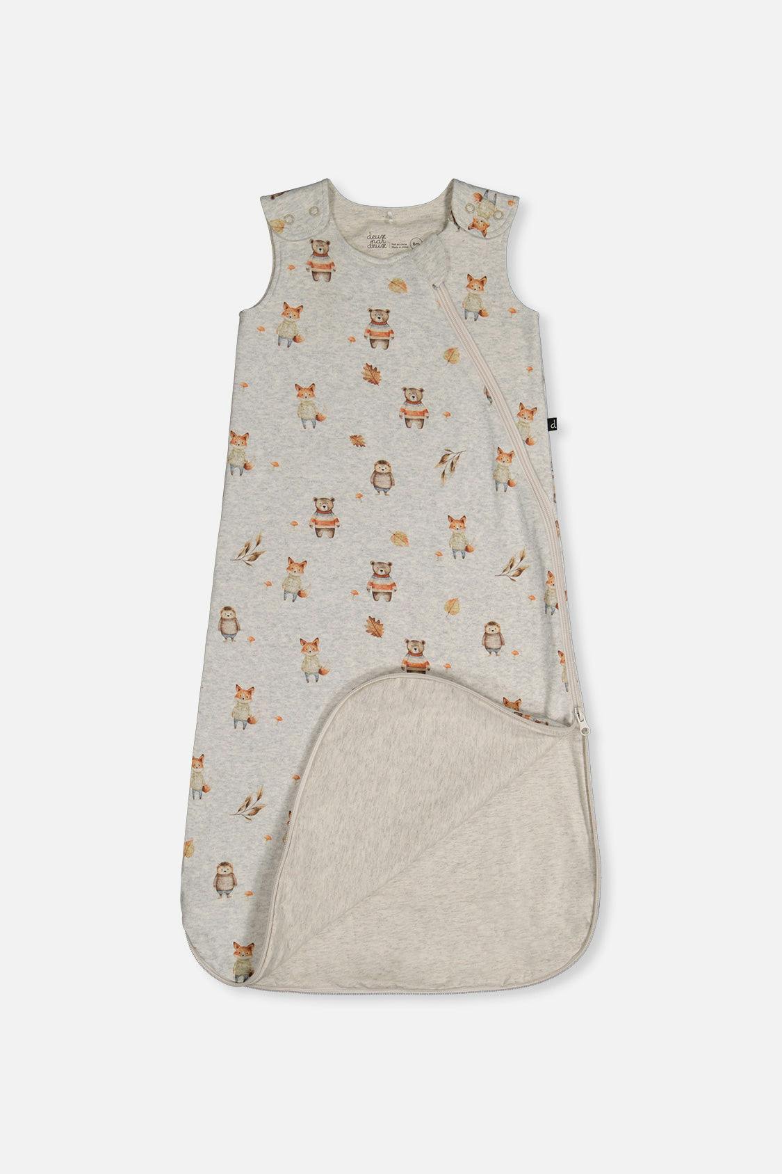 Organic Cotton Sleep Sack Beige Animal Print