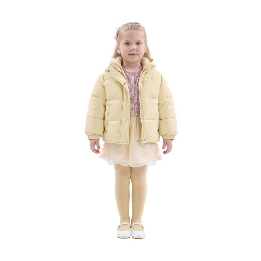 Yellow Hooded Puffer Jacket