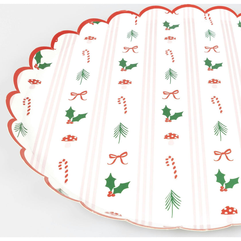 Festive Icon Stripes Dinner Plates