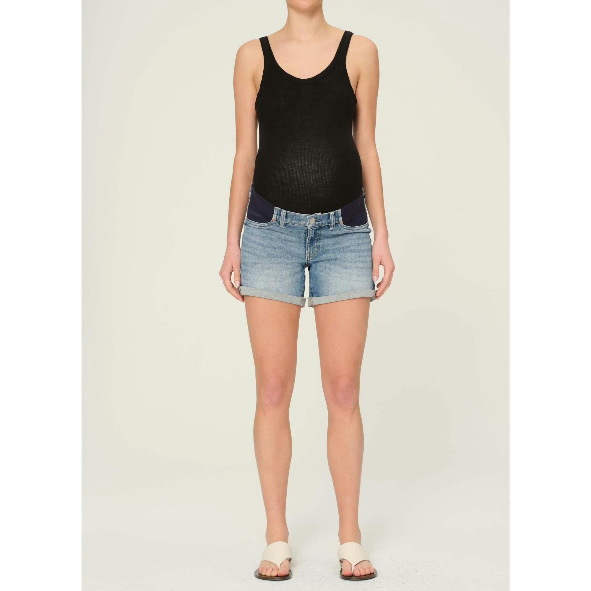 Zoie Jean Shorts Maternity Relaxed 4.5 | Lt Springdale Rolled
