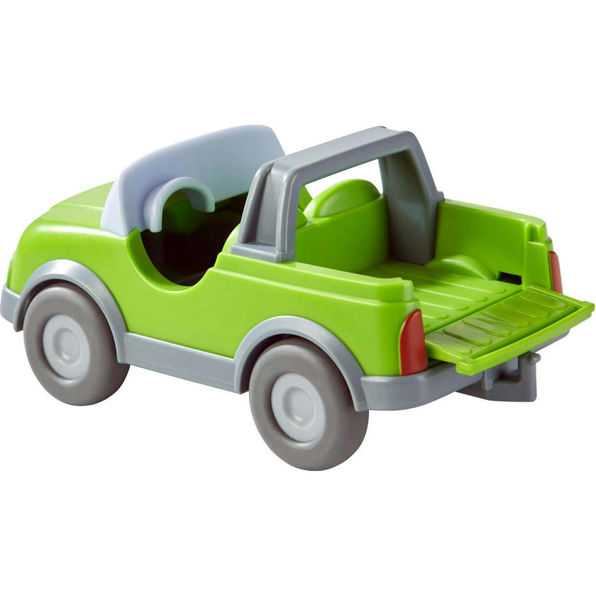 Little Friends Out and About Playset with 2 Toy Figures and Green Momentum Motor Vehicle