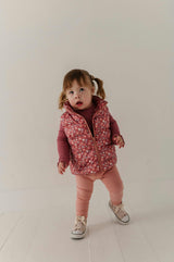 Girls Puffer Vest in Tiny Petals