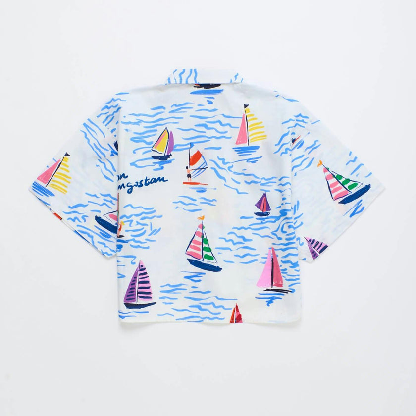 BARCOS CROPPED SHIRT WHITE