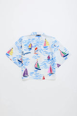 BARCOS CROPPED SHIRT WHITE