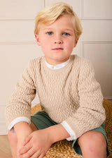 Wave Knit Jumper in Beige (3-10yrs)