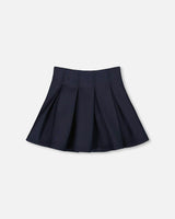 Pleated Milano Skirt Navy Blue