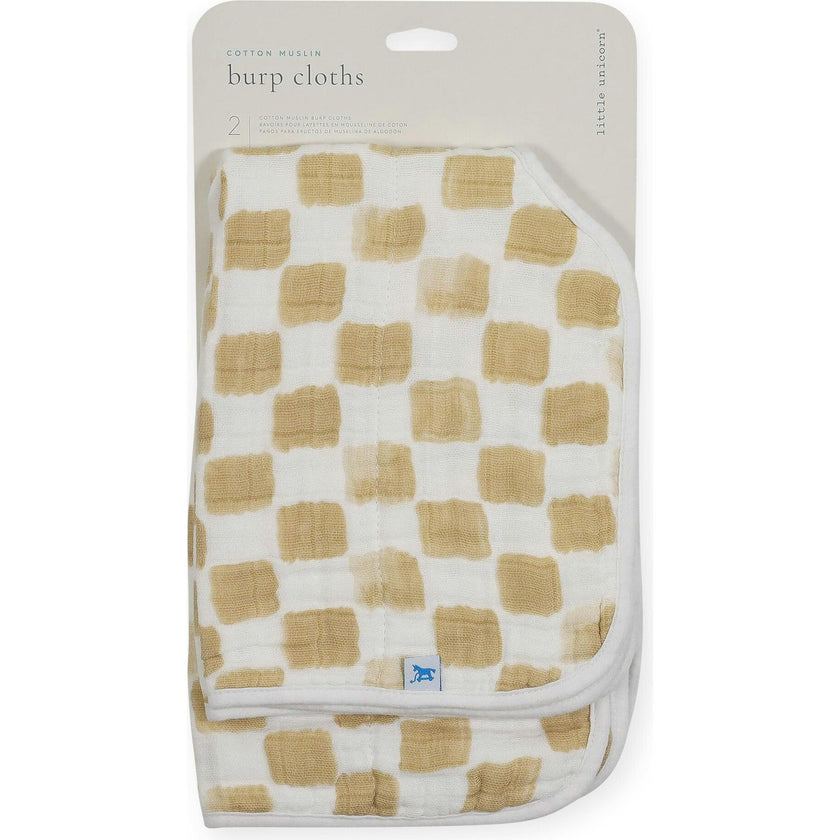 Cotton Muslin Burp Cloth 2 Pack - Adobe Checker