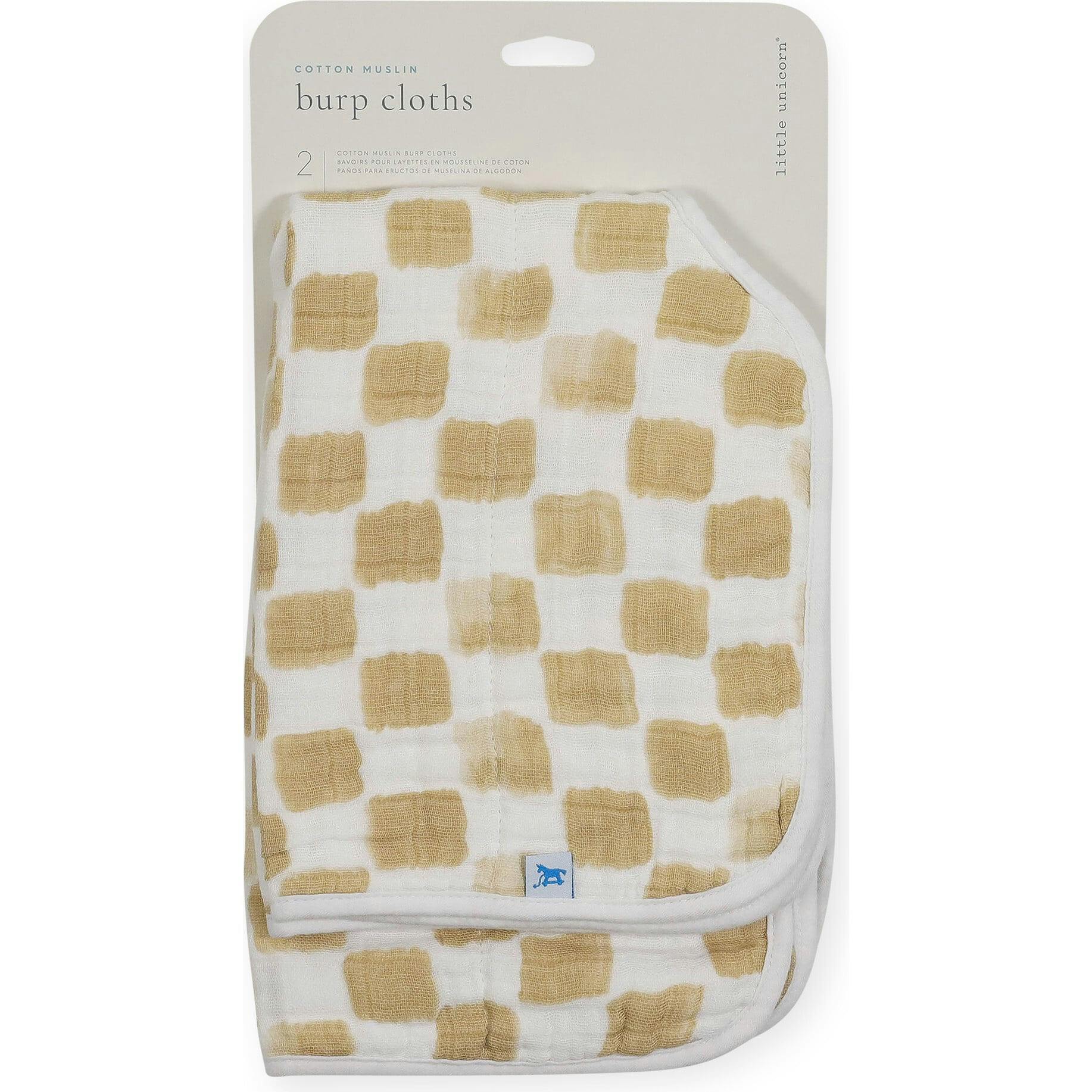 Cotton Muslin Burp Cloth 2 Pack - Adobe Checker