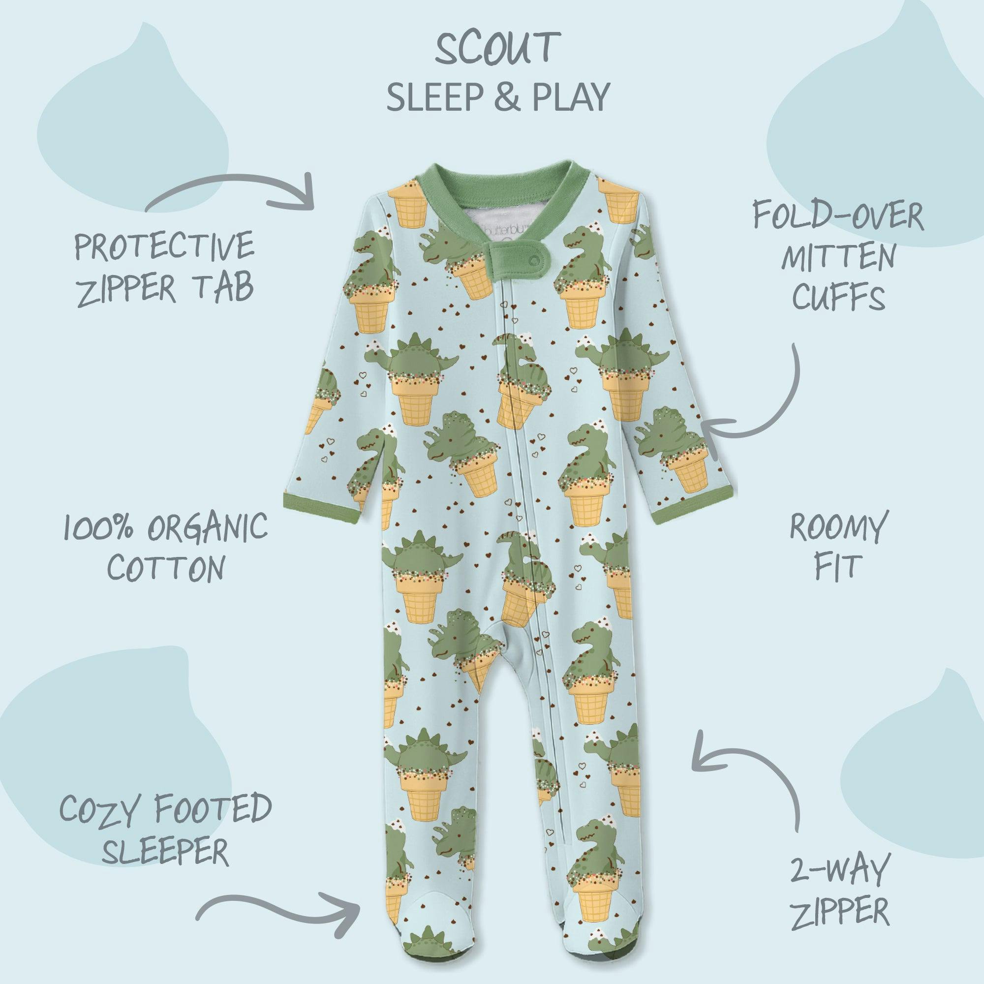 SCOUT Sleep & Play Baby Boys Pajamas