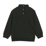 Kid Terry Mock Collat Snap Neck Long Sleeve Top
