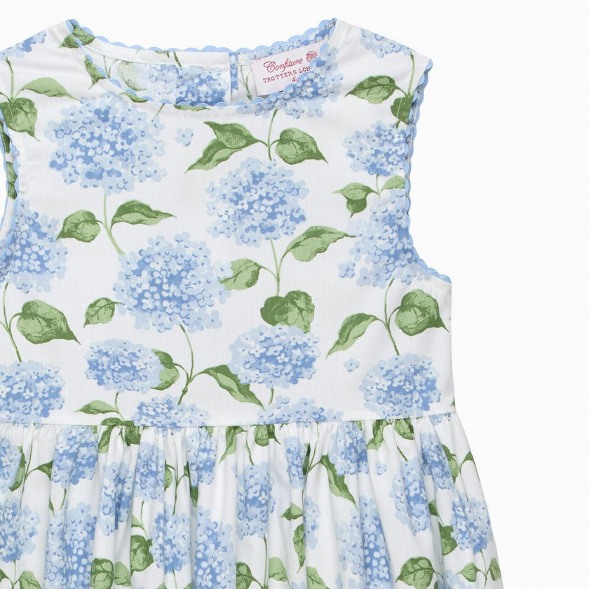 Adelina Summer Dress in Pale Blue Hydrangea