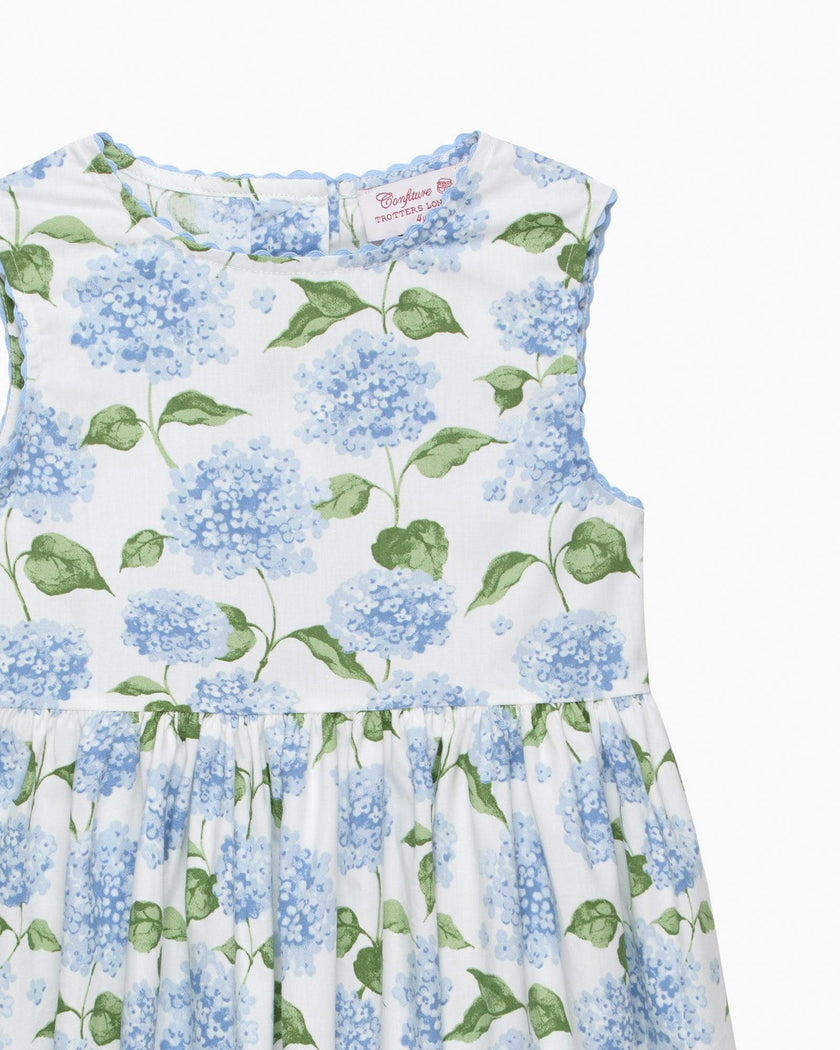 Adelina Summer Dress in Pale Blue Hydrangea