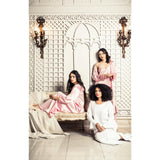 Women's Silk Long Robe in White