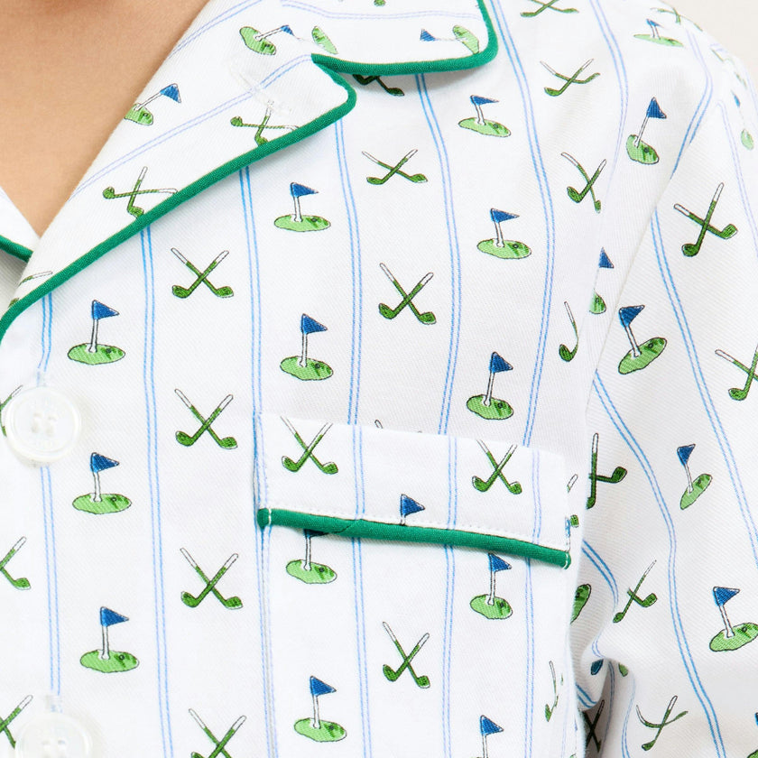 Kid's Twill Pajama Set in Fairway Stripe