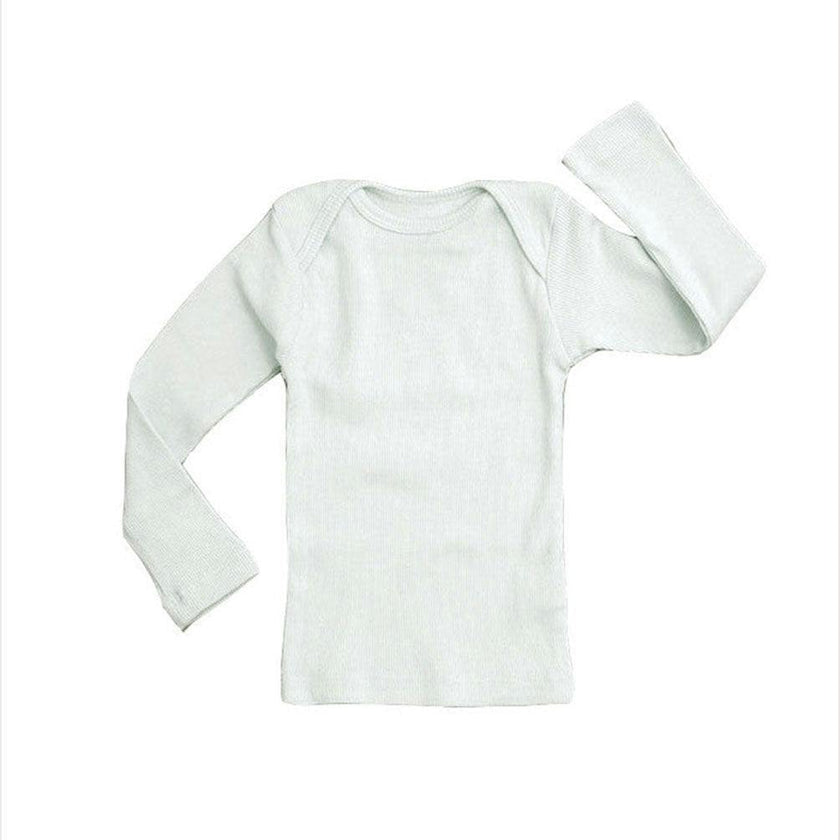 Rib Lap Shoulder Tee Long Sleeve Cloud