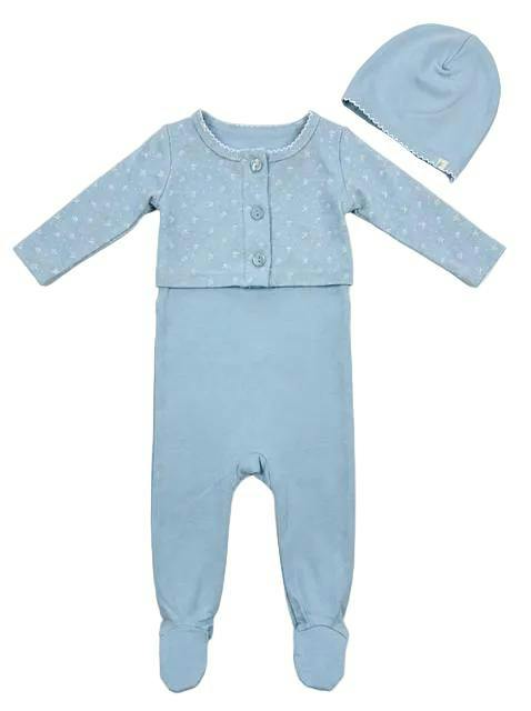 Footie, Cardigan & Hat Set