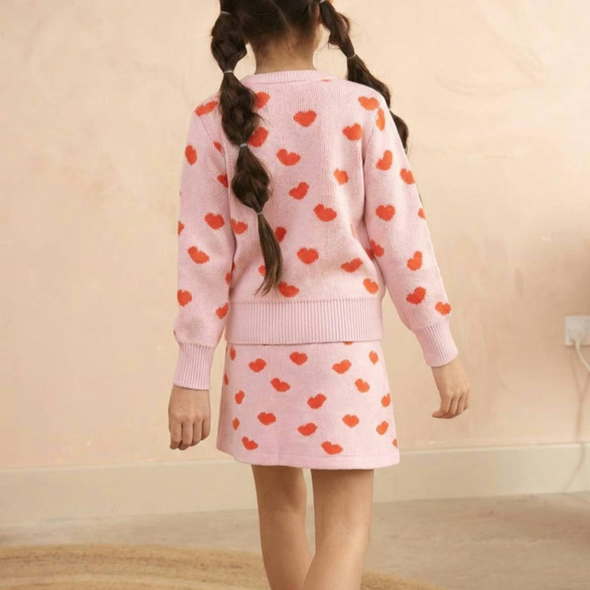 Love Hearts Pencil Skirt | Bubble Gum