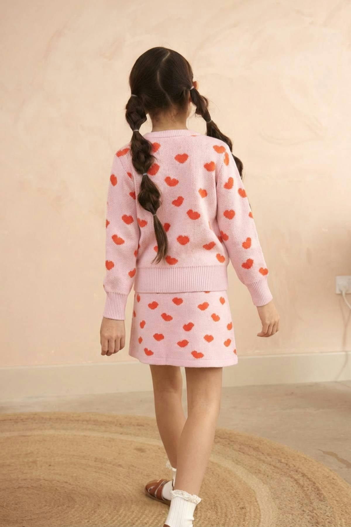 Love Hearts Pencil Skirt | Bubble Gum