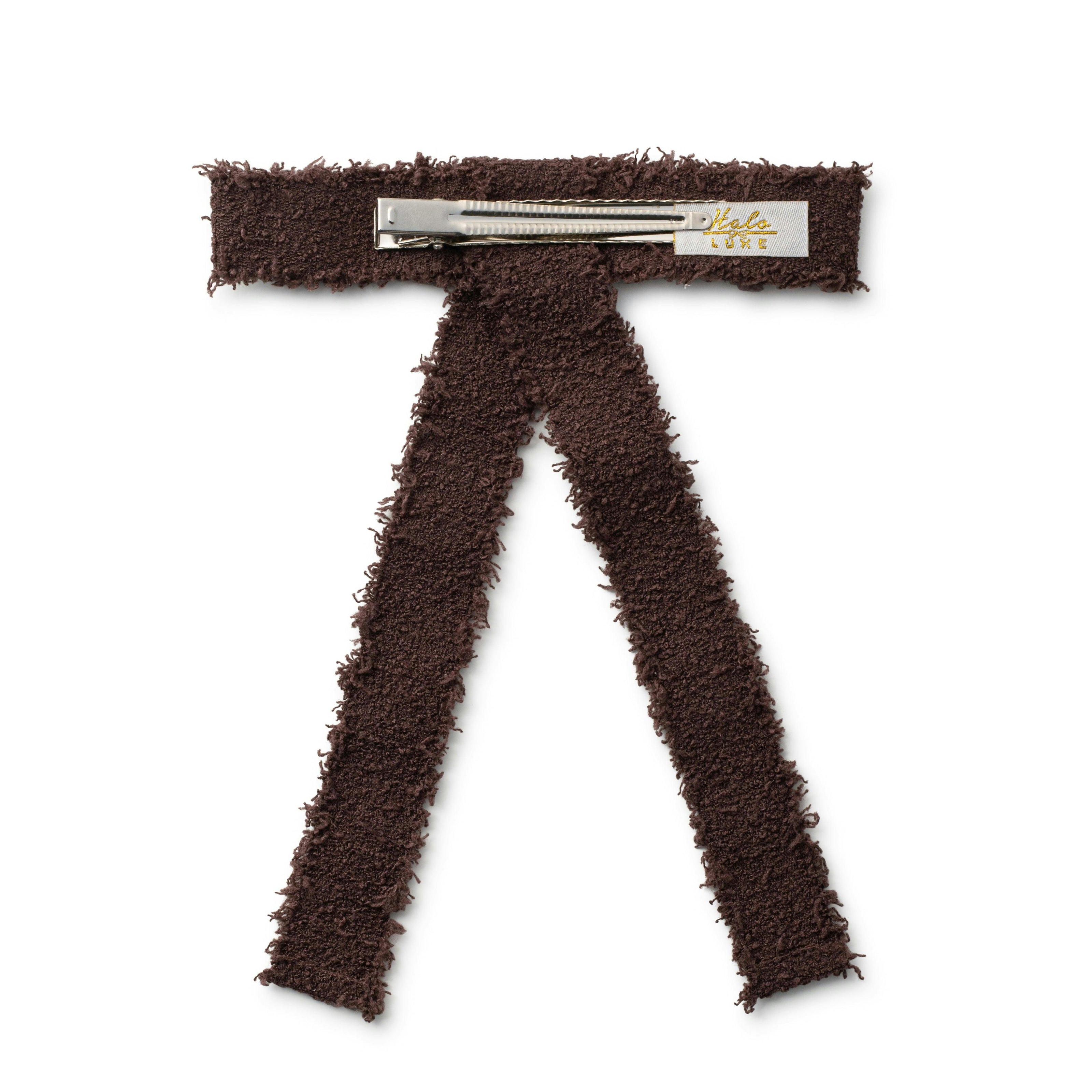 Halo Luxe Amara Deconstructed Woolen Long Tail Clip - Brown