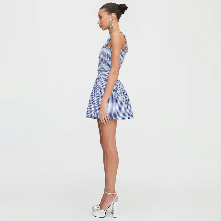 The Azalea Mini Nap Dress - Navy Gingham