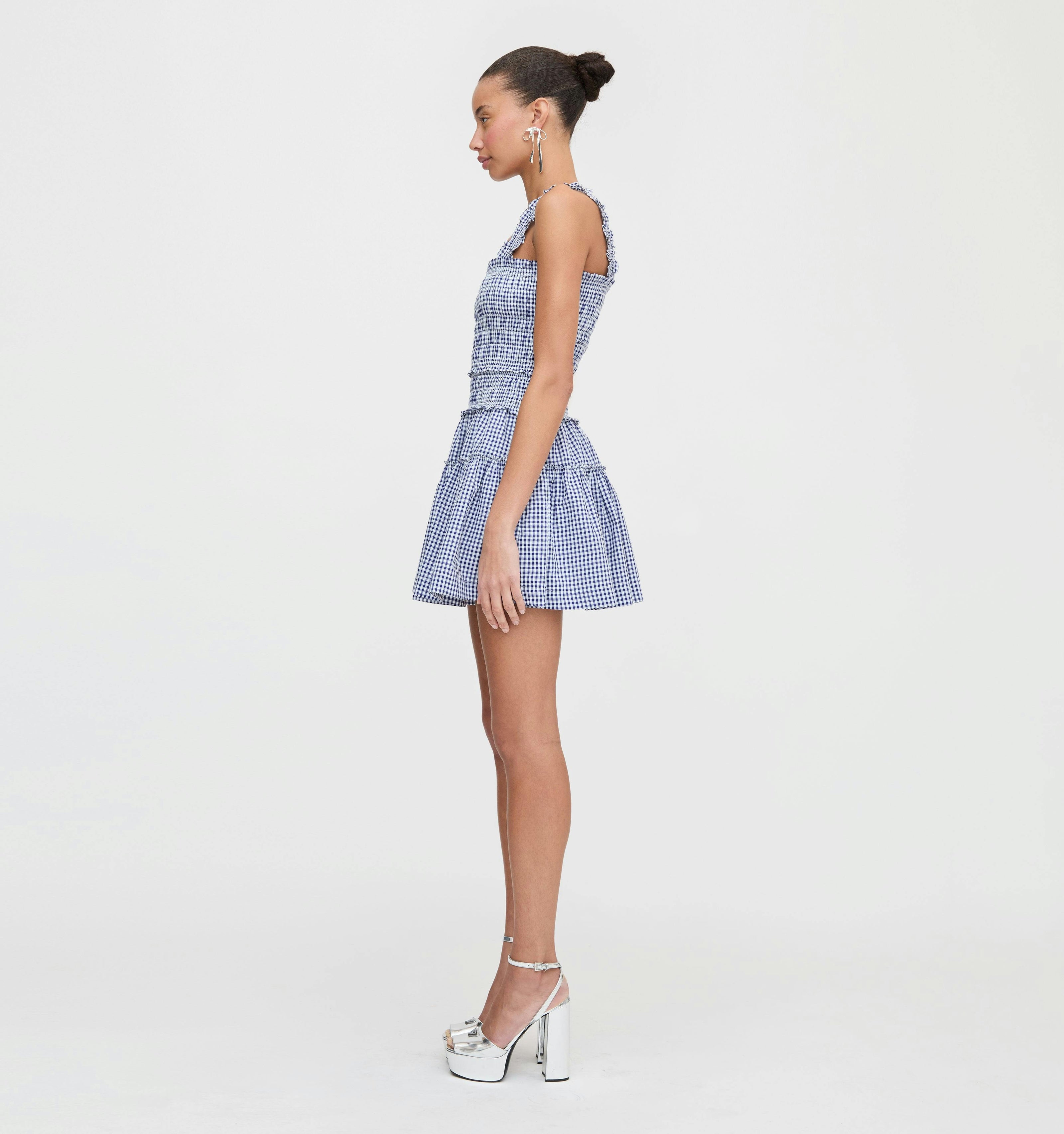 The Azalea Mini Nap Dress - Navy Gingham