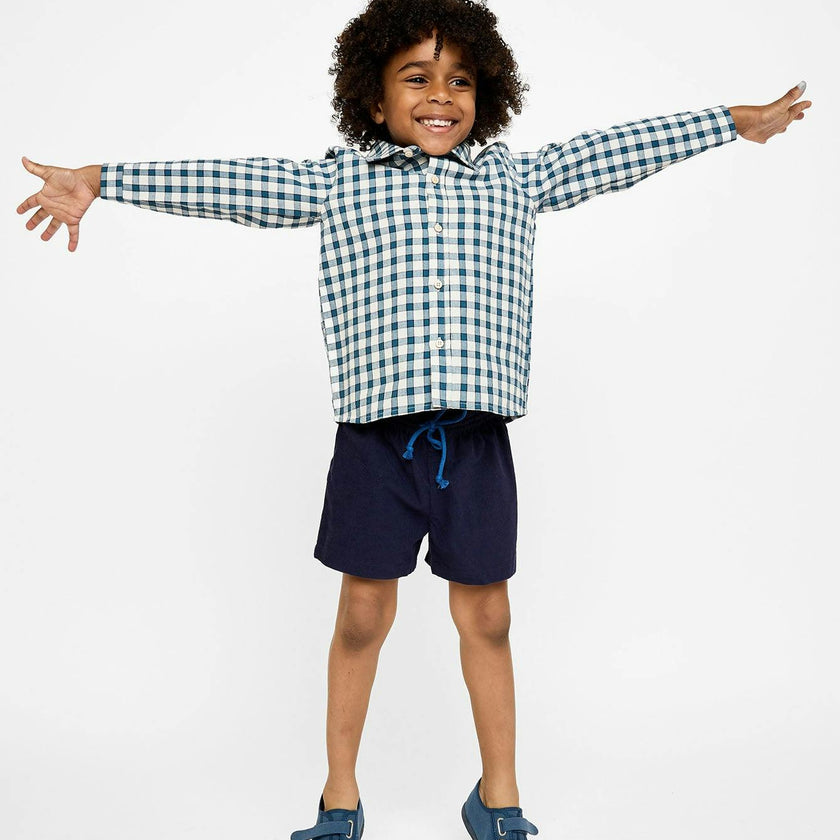 Jeffie Shirt, Blue Picnic Check