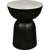 Atarah 20" Contemporary Natural Marble/Metal Handmade Hourglass End Table