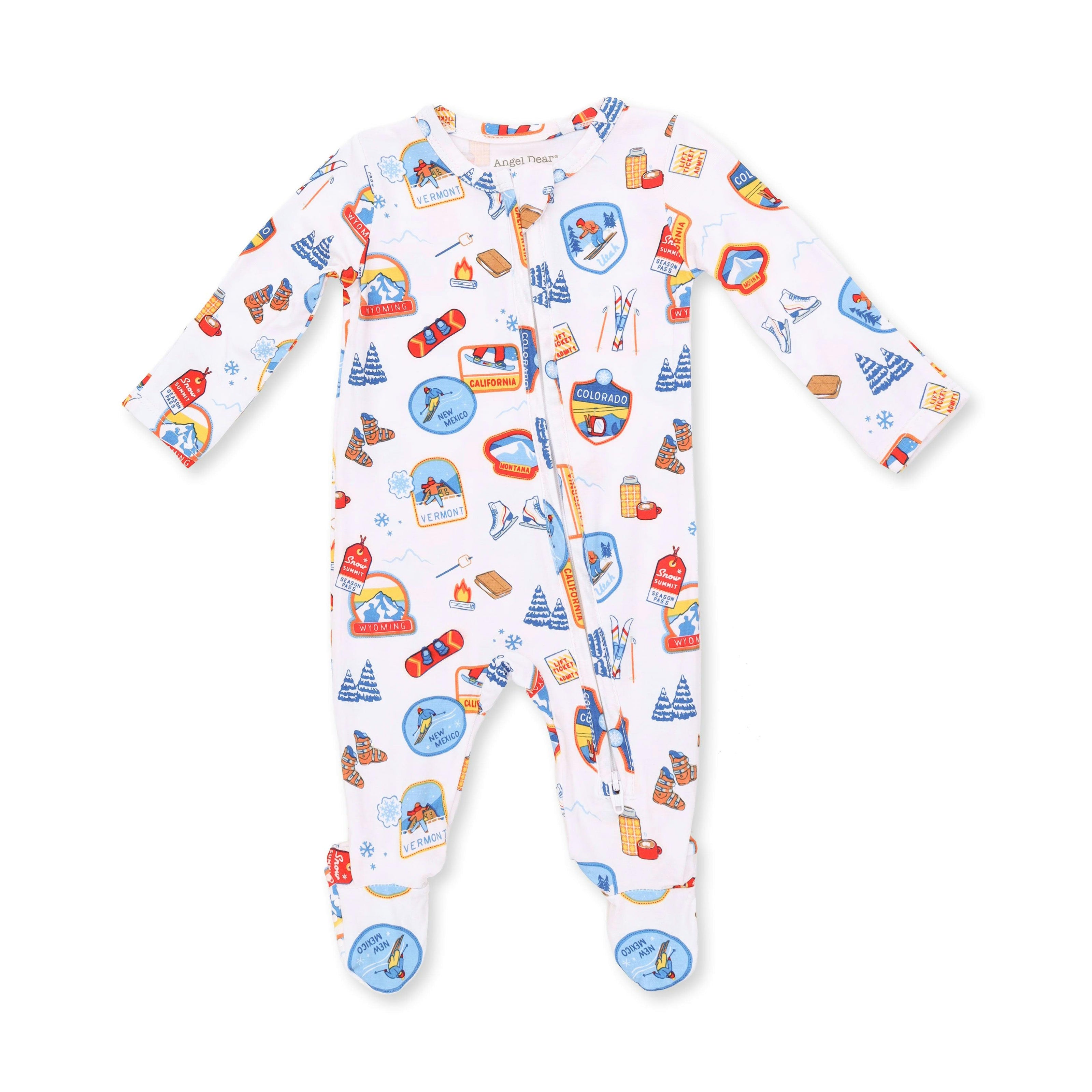 Vintage Ski Patches - 2 Way Zipper Footie