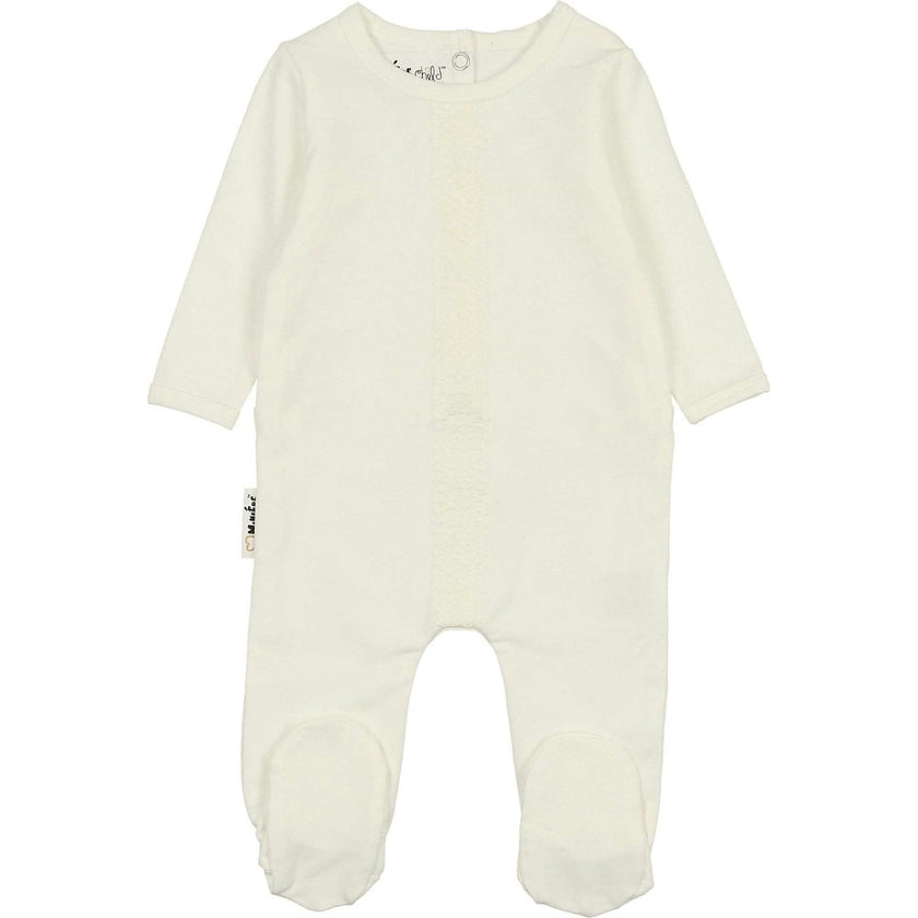 Elegant Embroidered Long Sleeve Footie