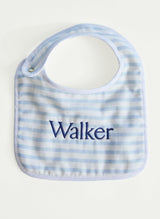 Baby Classic Bib - Blue & White Stripe